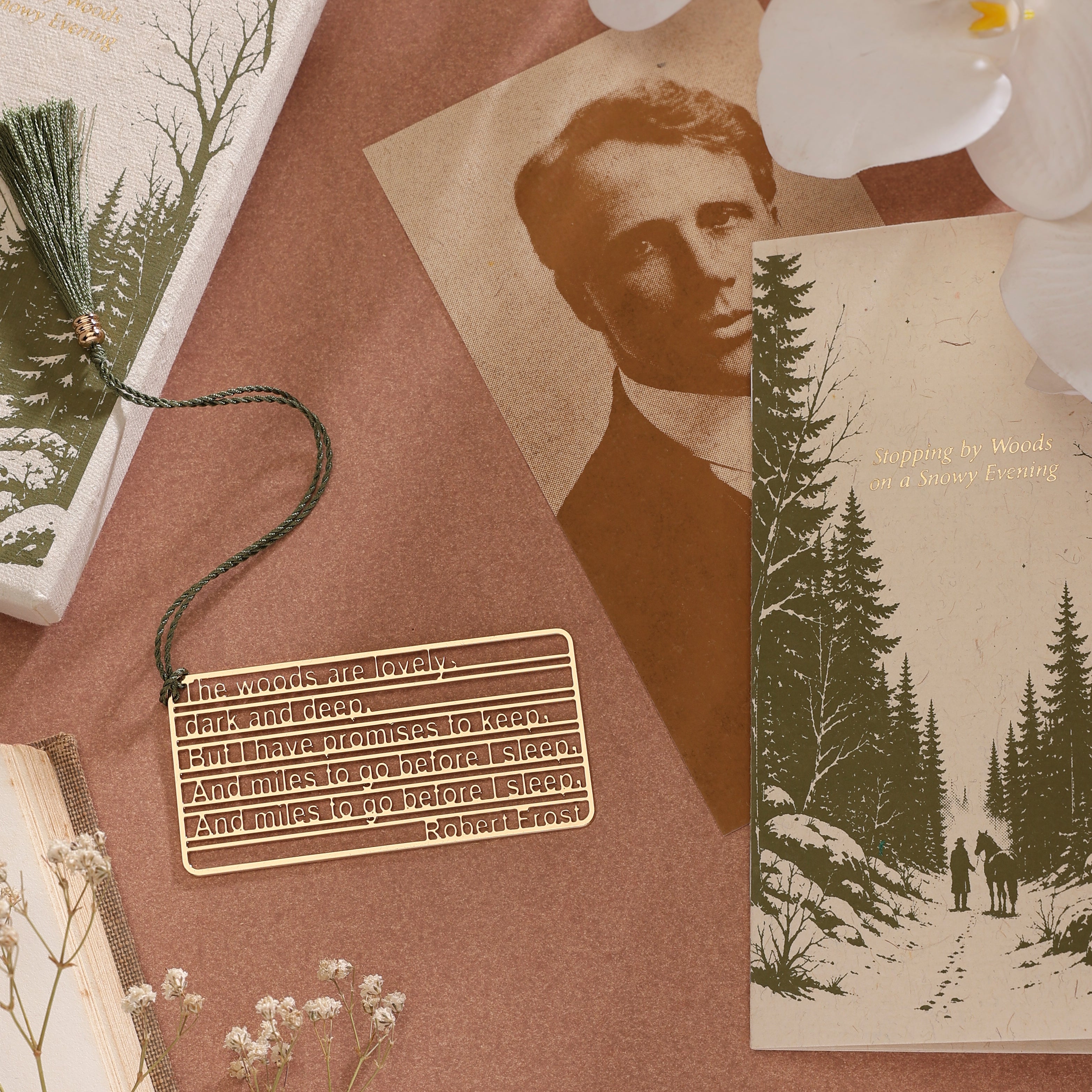 Stopping by Woods - Brass Bookmark