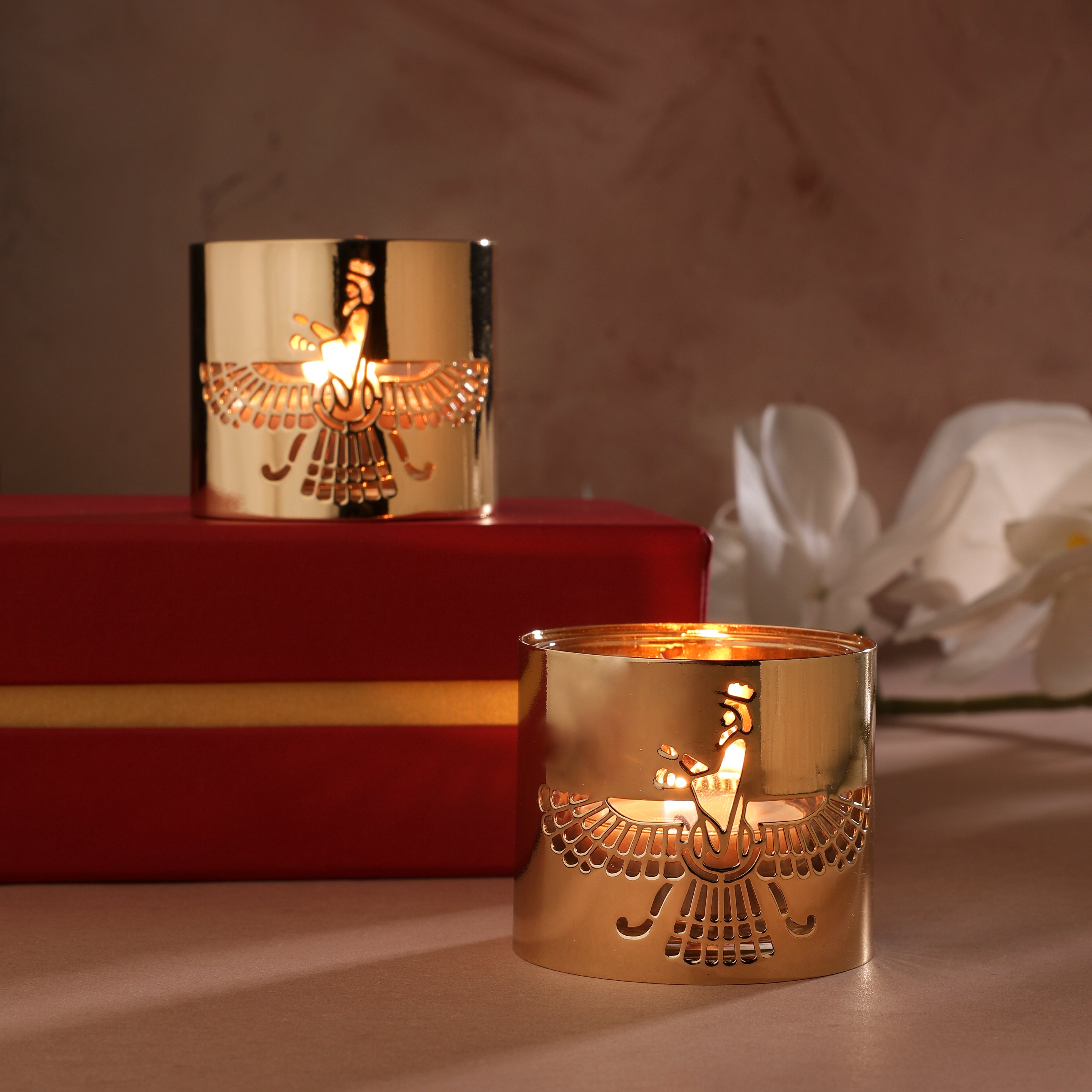 Faravahar Flame Tea Light - Set of Two
