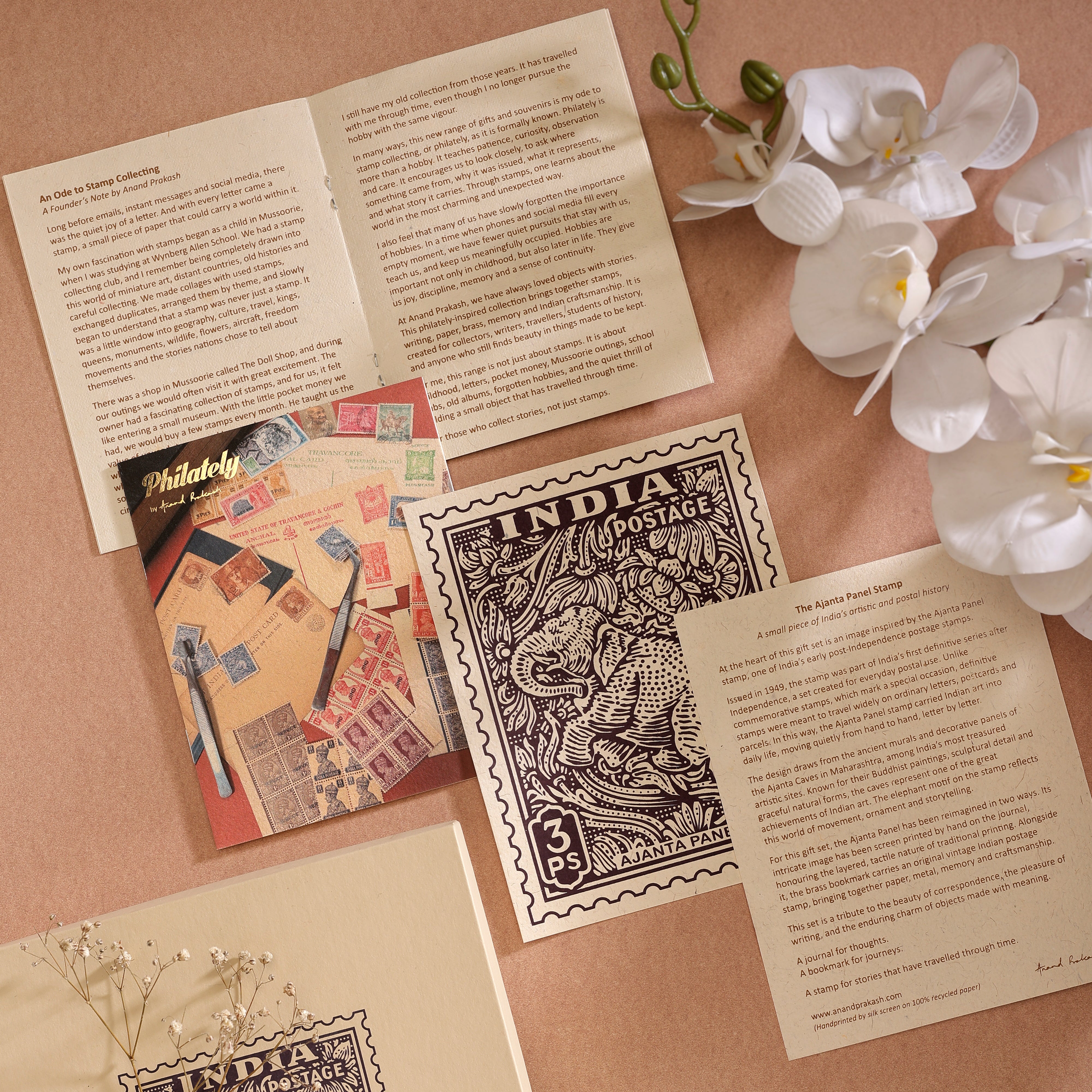 The Philately Gift Set - Ajanta Panel - Journal & Bookmark