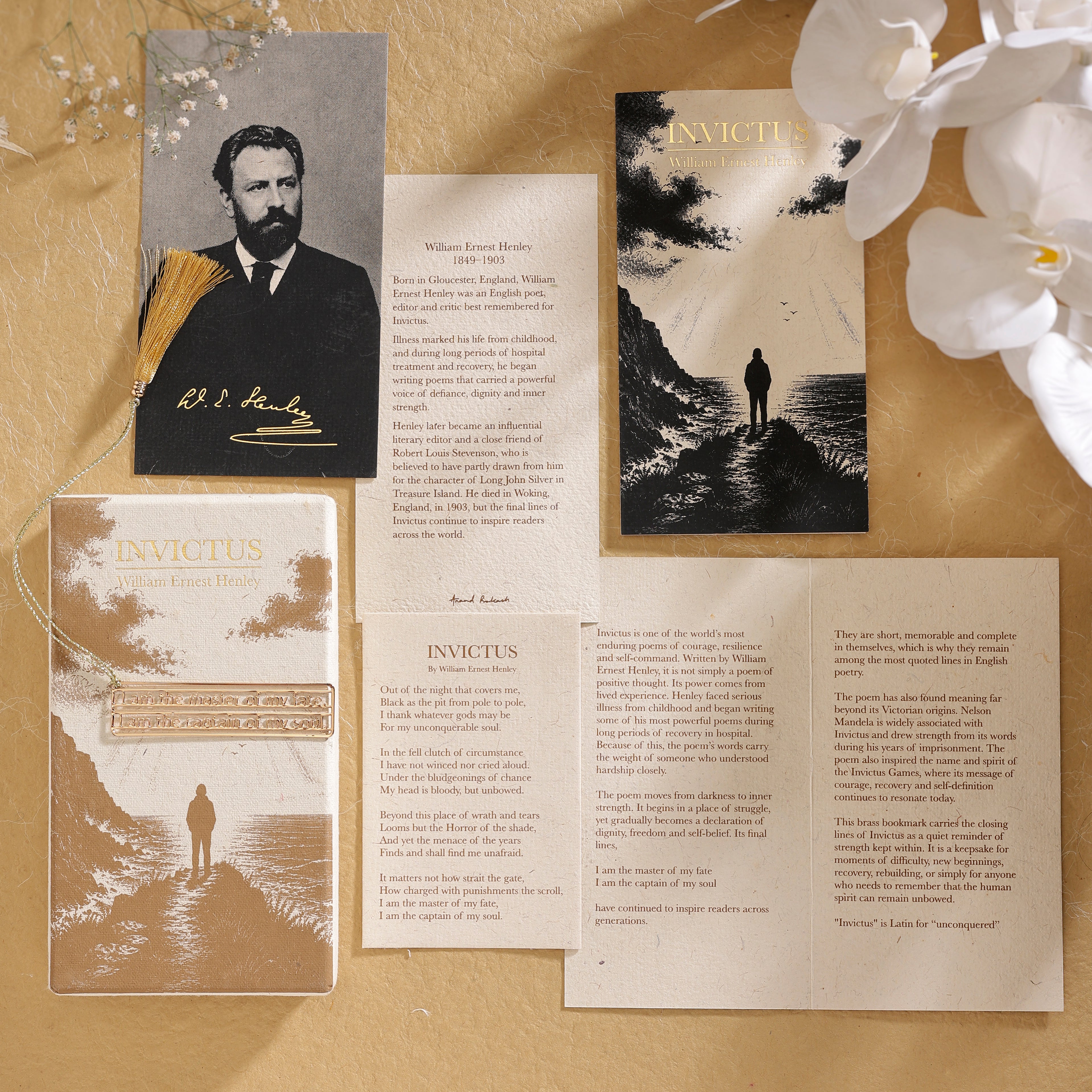 Invictus - Brass Bookmark - Poem Collection
