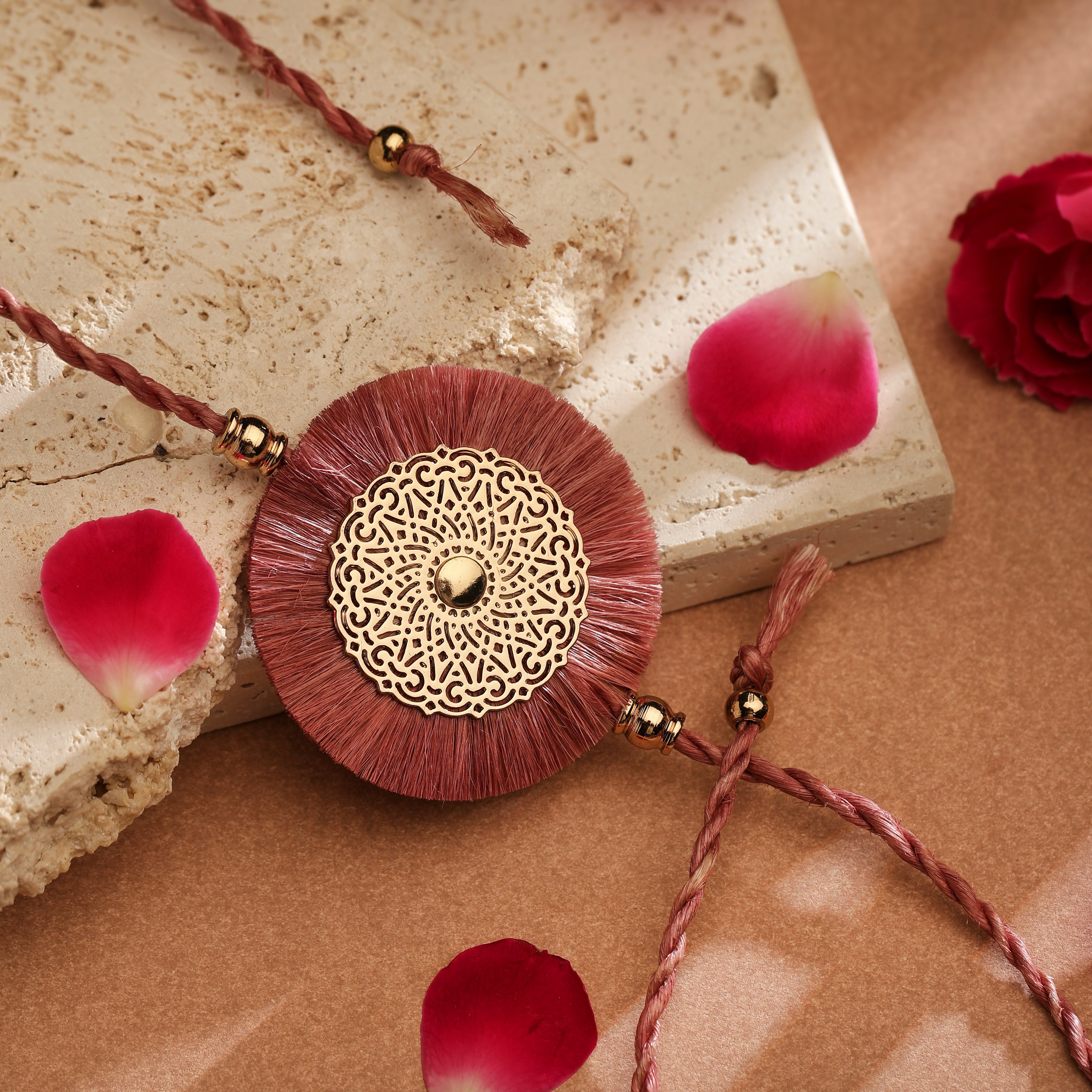 Rakhi Jute & Brass - Pastel Pink