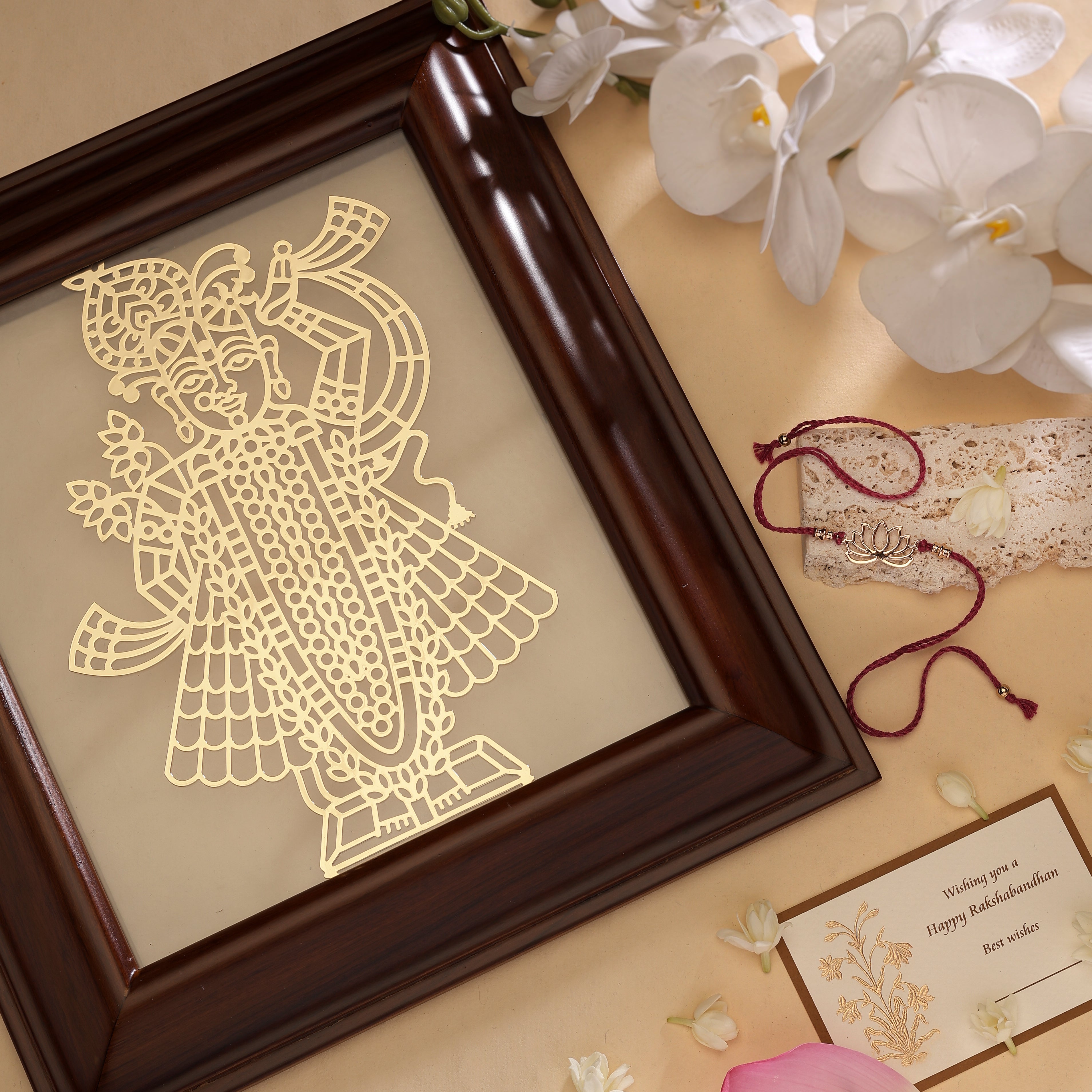 Rakhi Gift Box - Shrinath Ji of Nathdwara Goldplated Frame