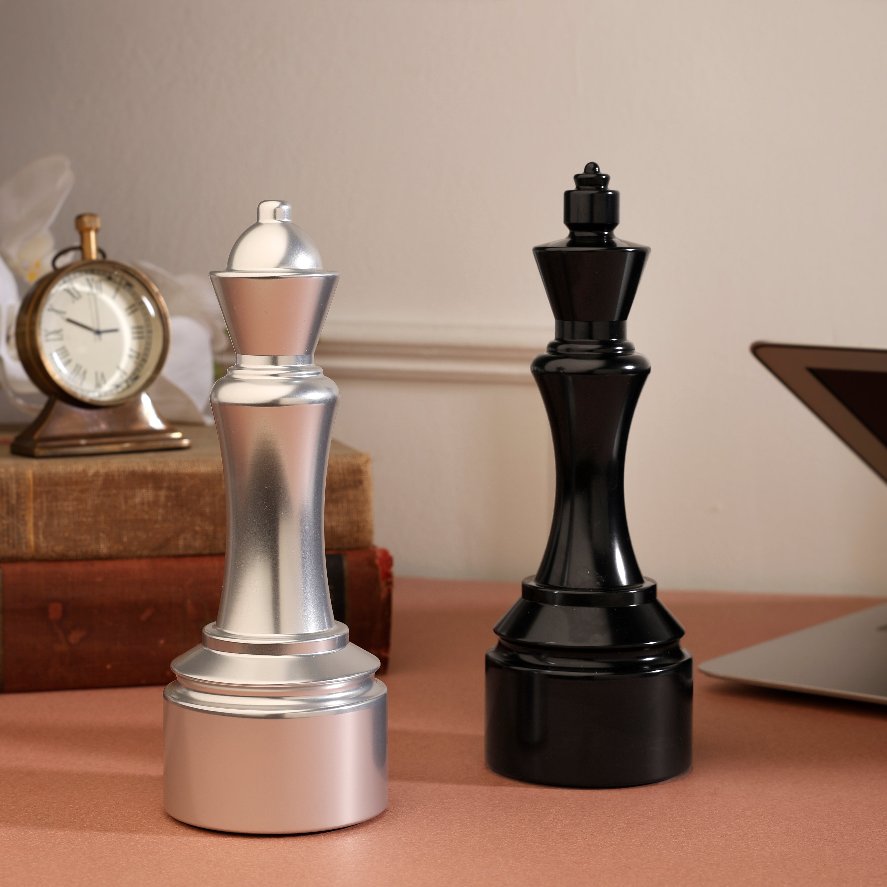 Large Decorative Chess Pieces - King & Queen