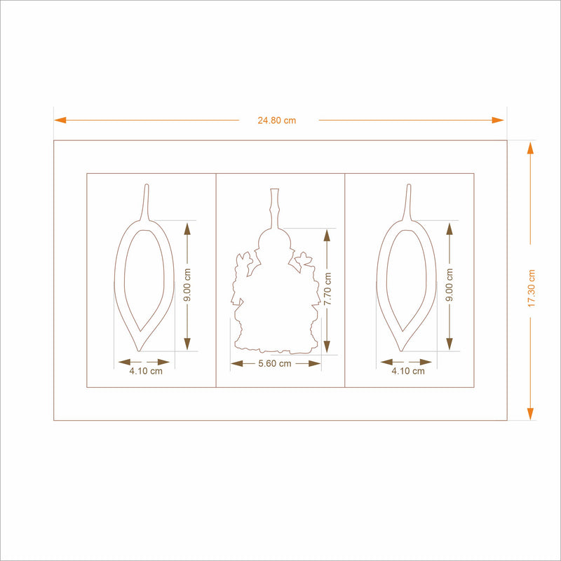 Decorative Door Hanging - Layered Brass And Silk - Red
