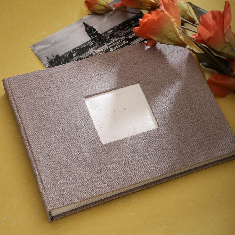 Photo Album Medium - Handloom Cotton Grey