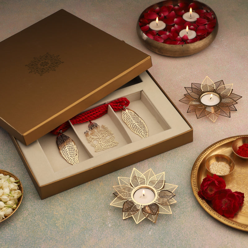 Gift Box Set - Door Hanging & Lotus Layered Tea Lights