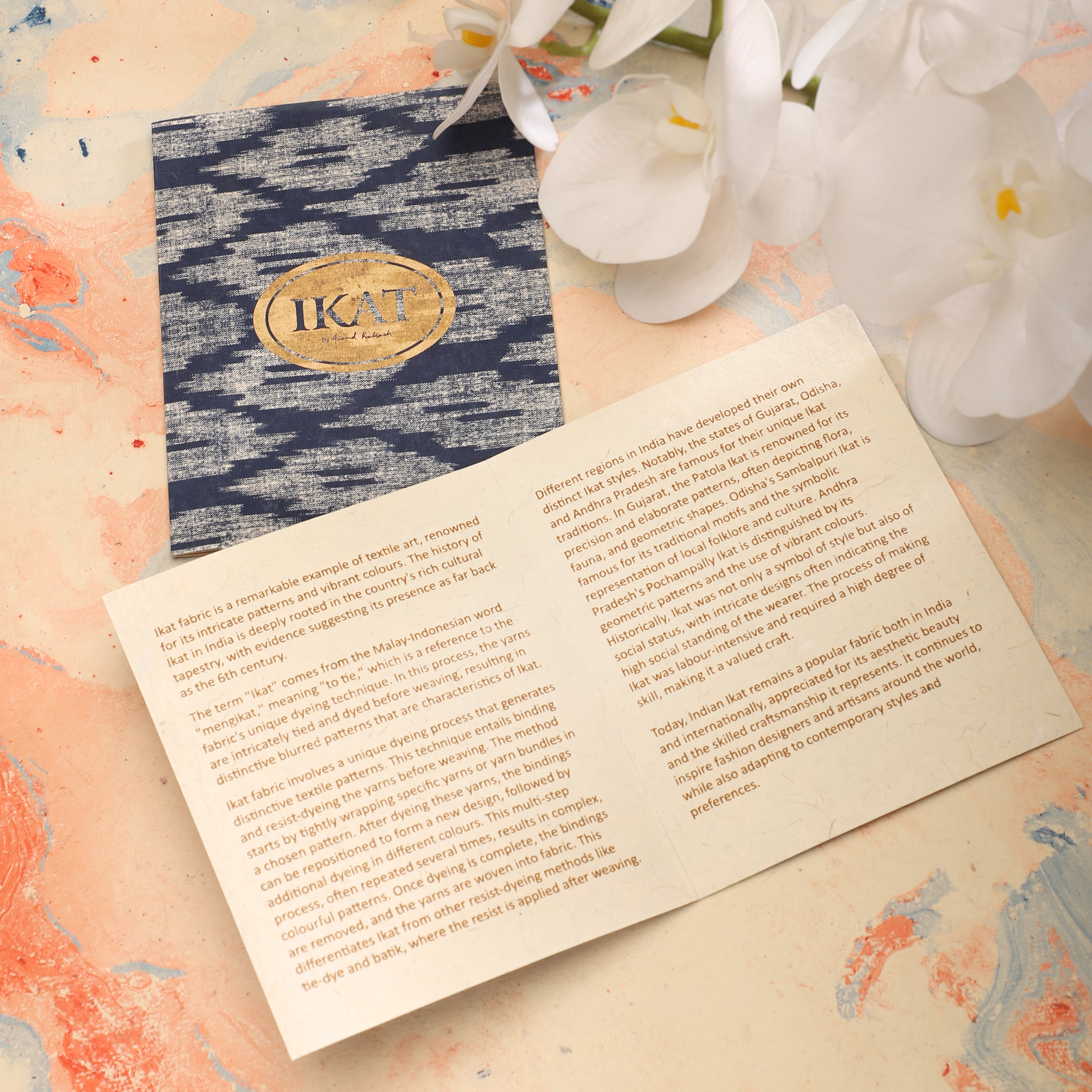 Journal Indigo & Pencil Set - Ikat Design Large