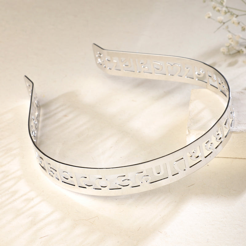 Hair Band Rhodium Plated - Devnagari