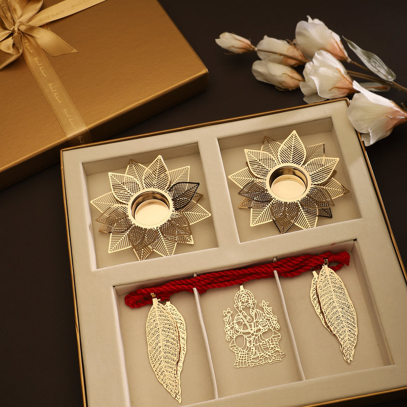 Gift Box Set - Door Hanging & Lotus Layered Tea Lights