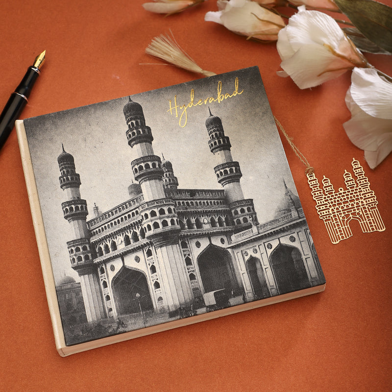 Journal & Bookmark - Vintage Monuments - Handprinted By Silkscreen