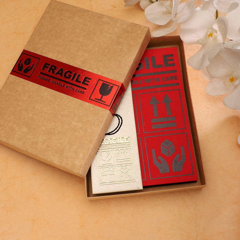 Fragile Theme Blank Journal & Bookmark