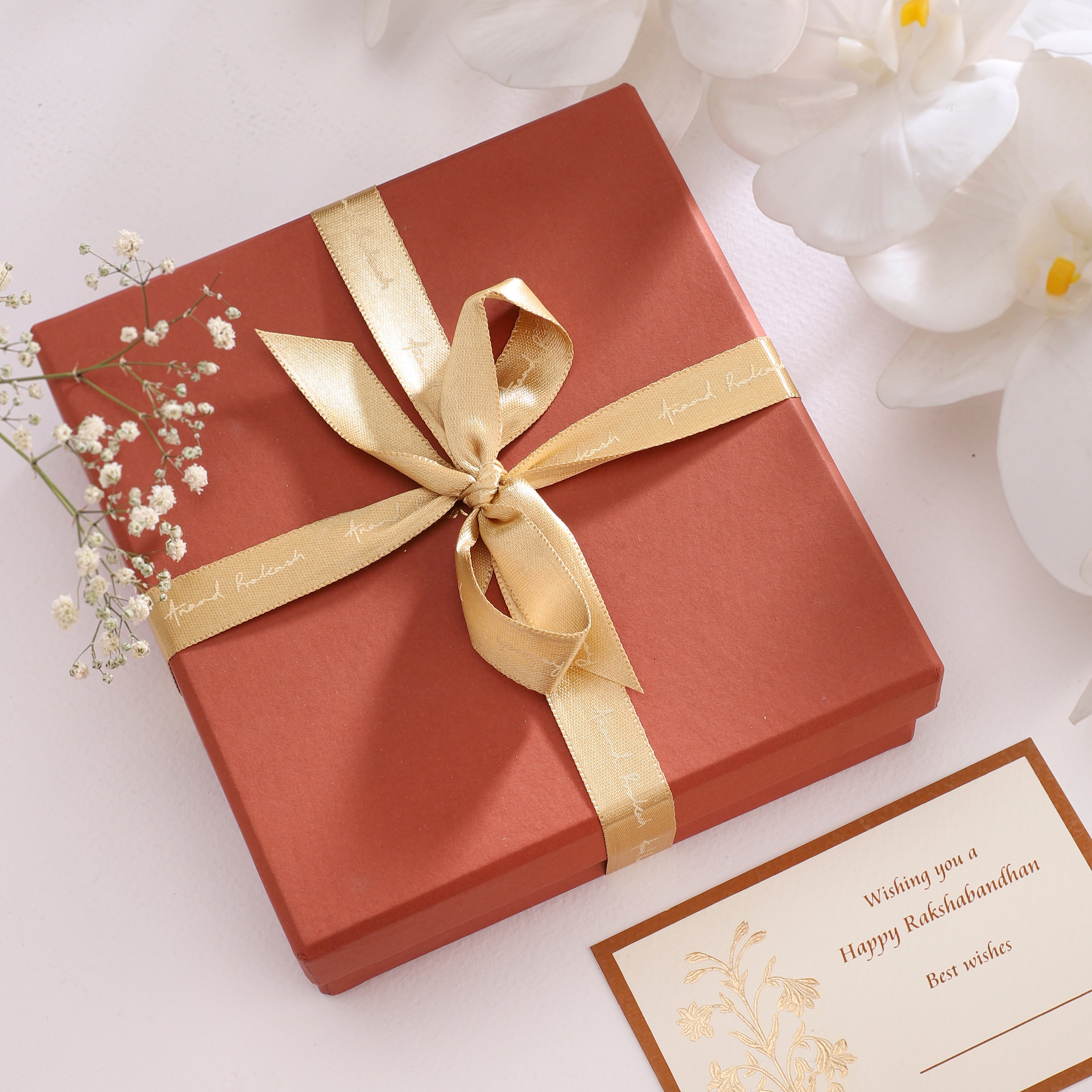 Rakhi Gift Box - Goldplated Cufflinks One Mohur | Anand Prakash