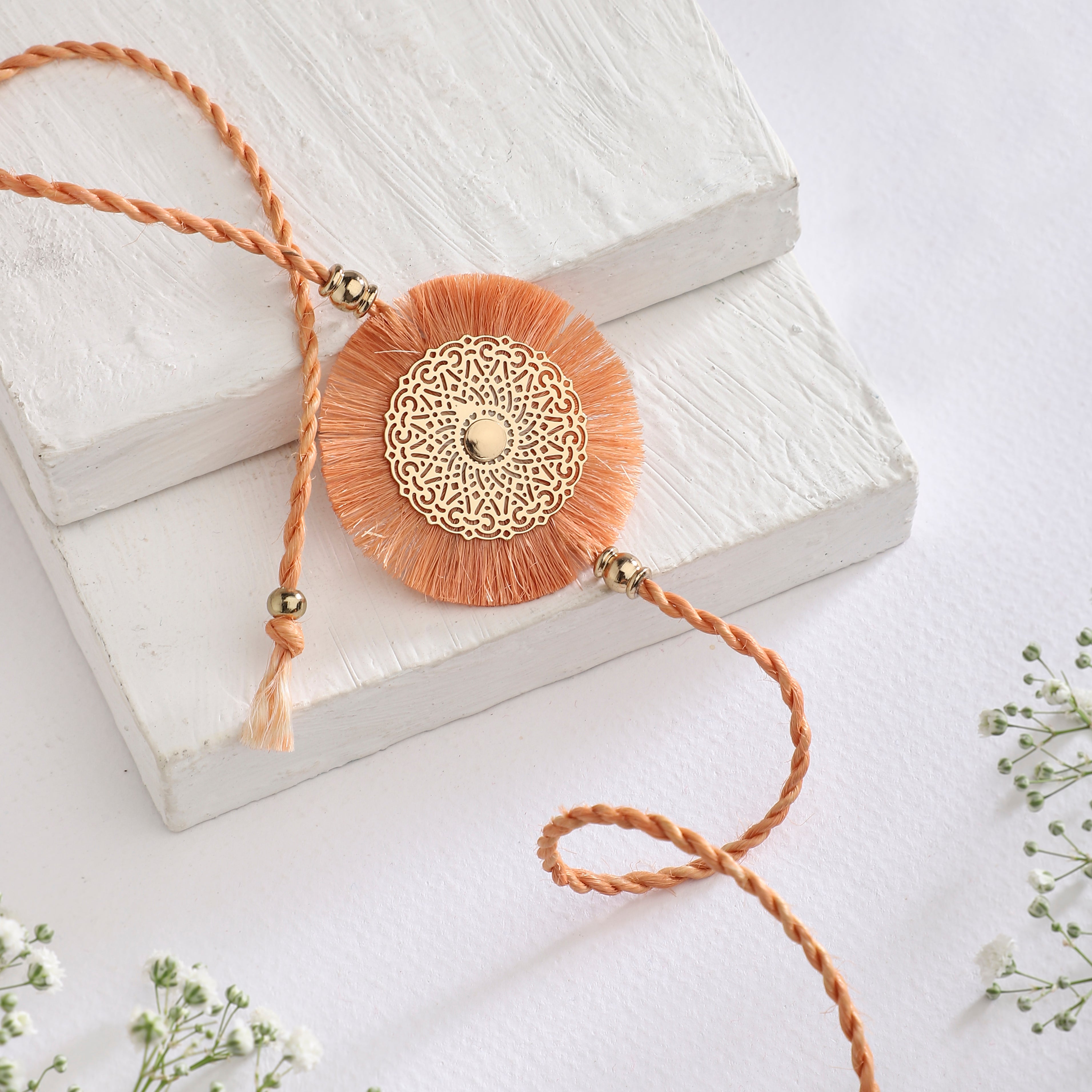 Rakhi Jute & Brass - Peach