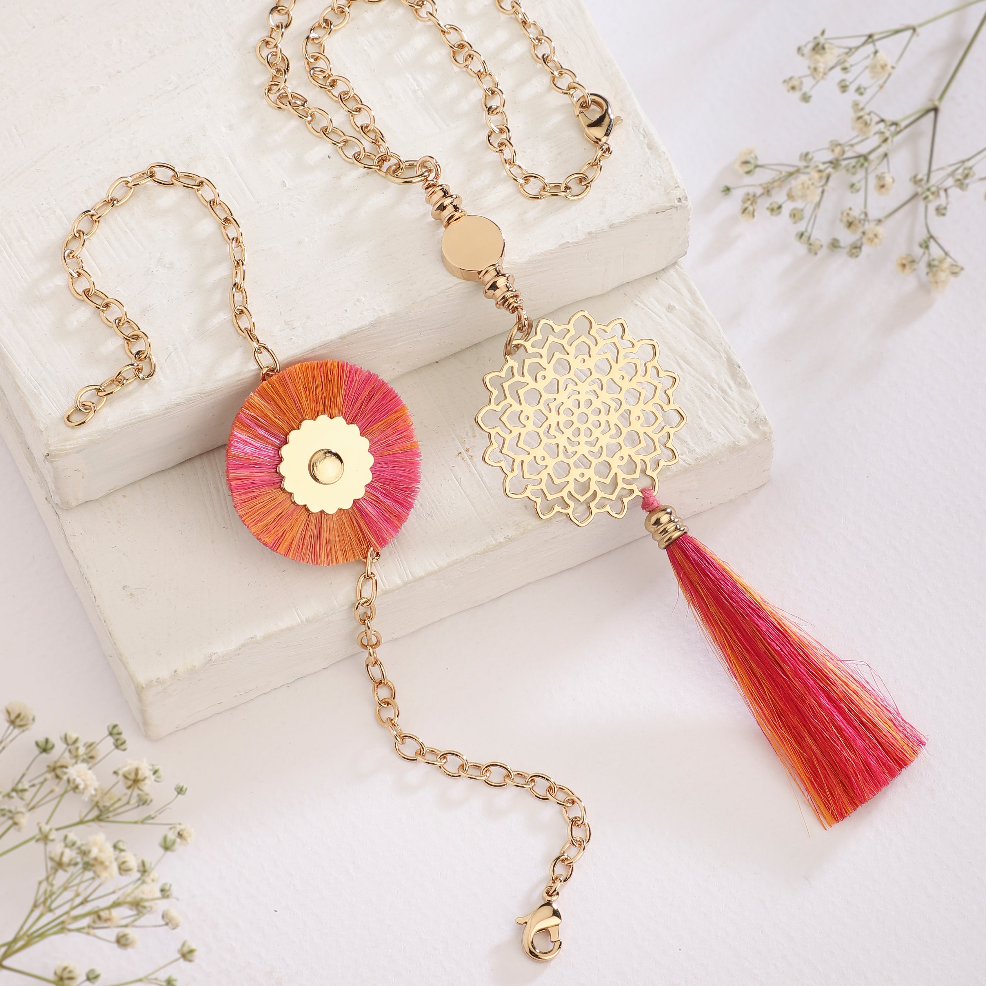 Rakhi Brass Bracelet & Lumba Set - Tie & Dye
