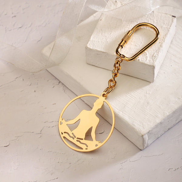 Keychain Yoga Padmasana - Goldplated