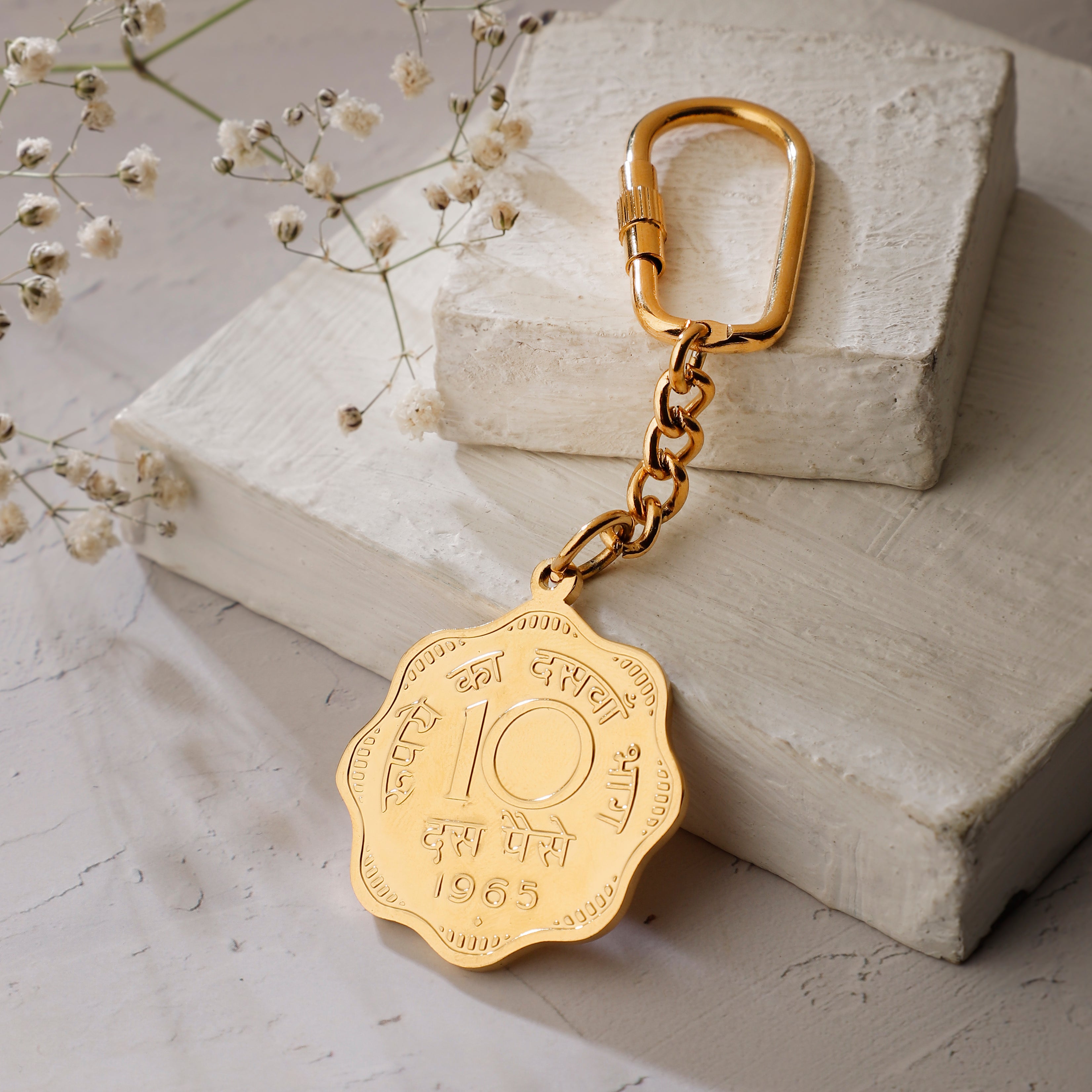 Keychain 10 Paise - Goldplated
