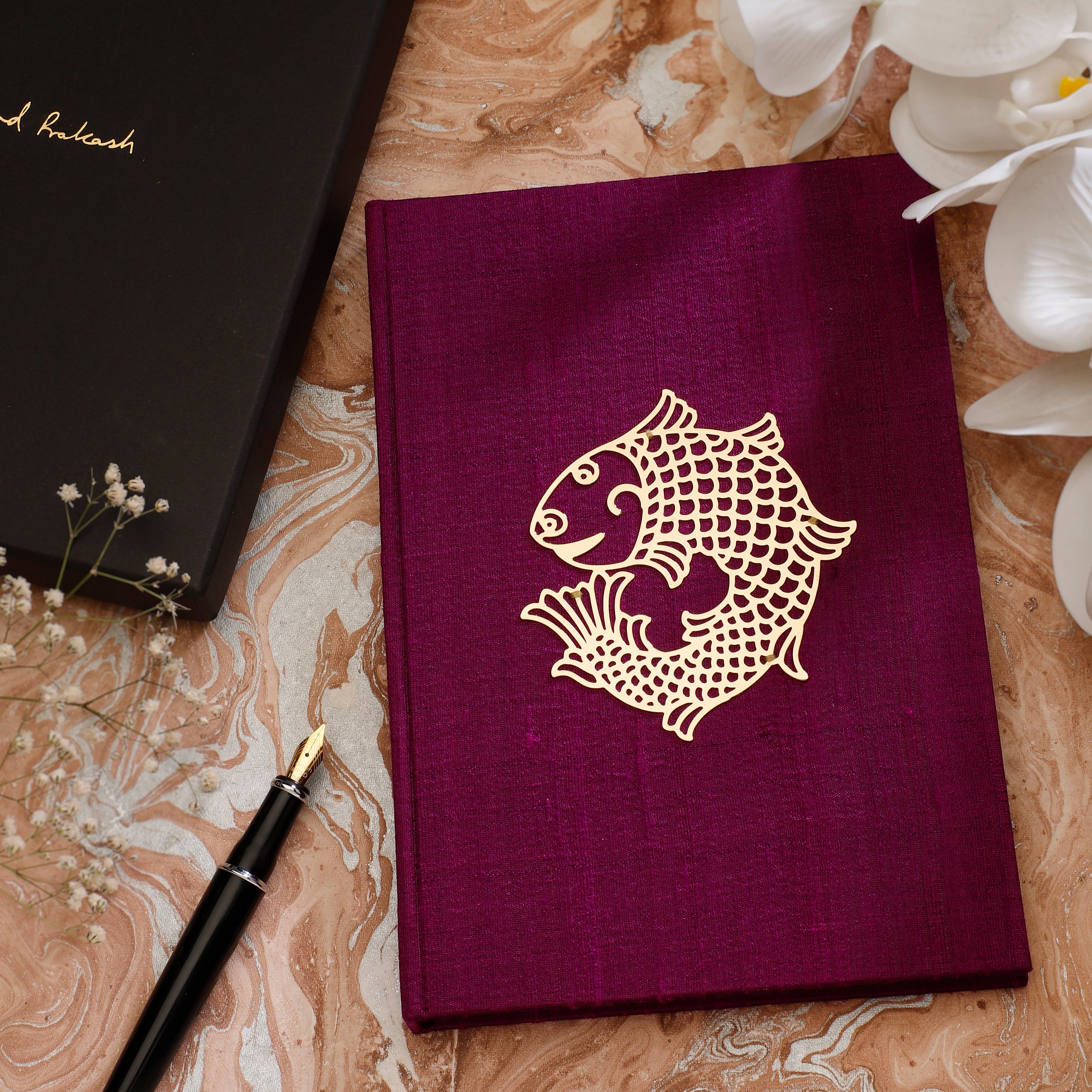 Journal Luxe Silk - Fish Motif