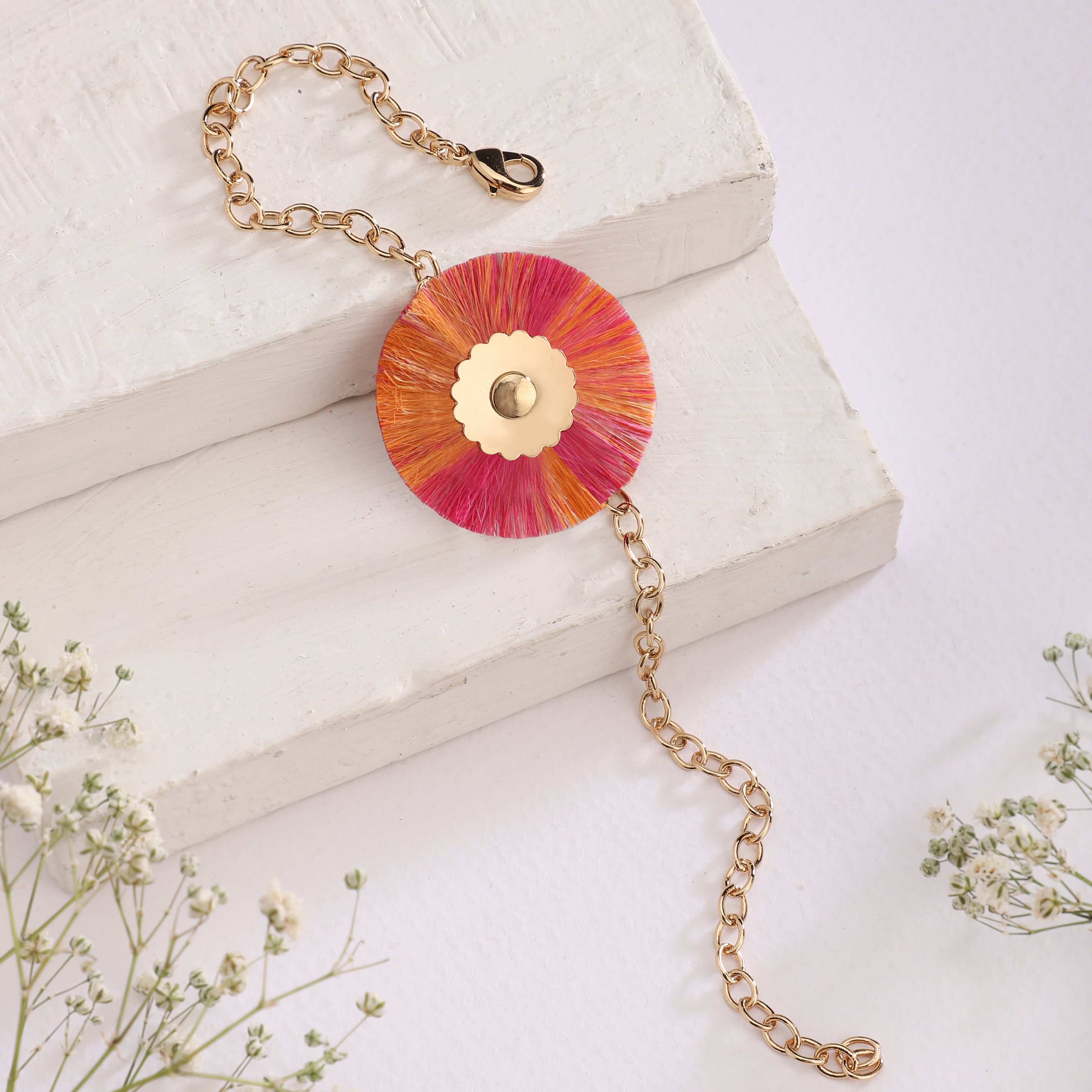 Rakhi Bracelet - Jute & Brass Tie N Dye