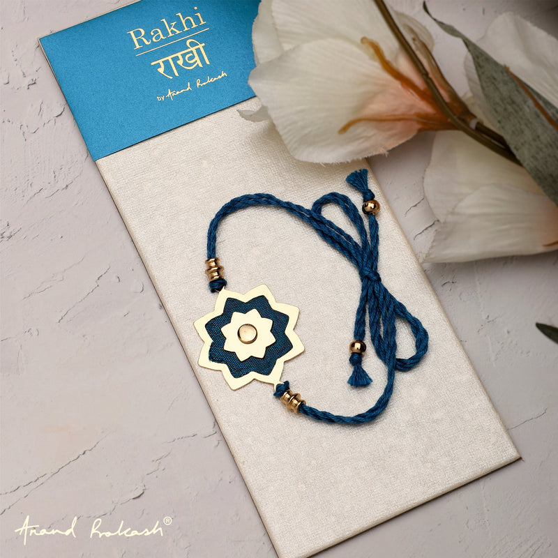 Rakhi Lotus - Layered Brass & Textile