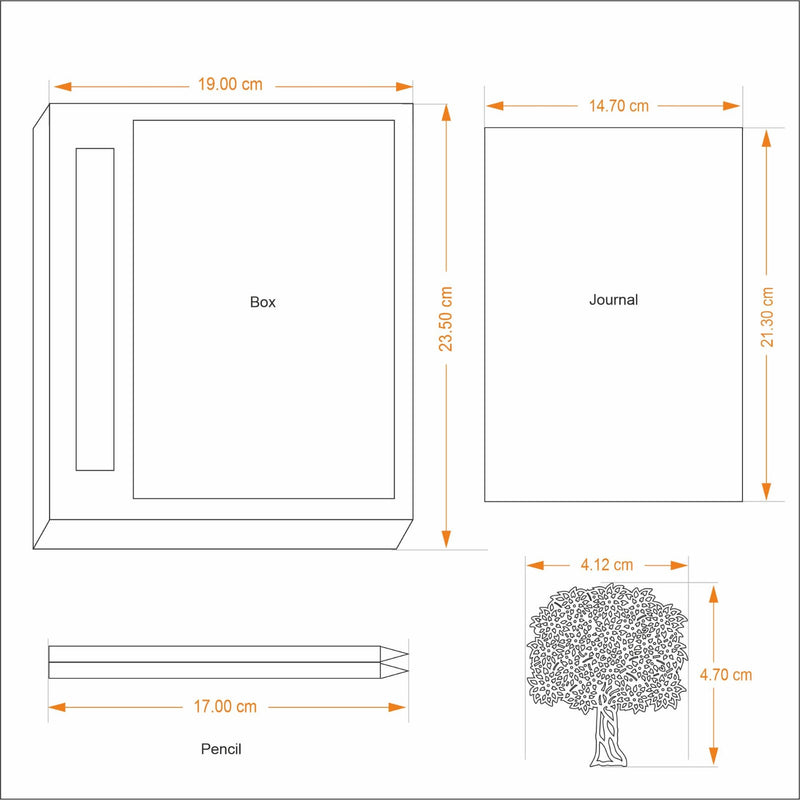 Journal Indigo & Pencil Set - Ikat Design