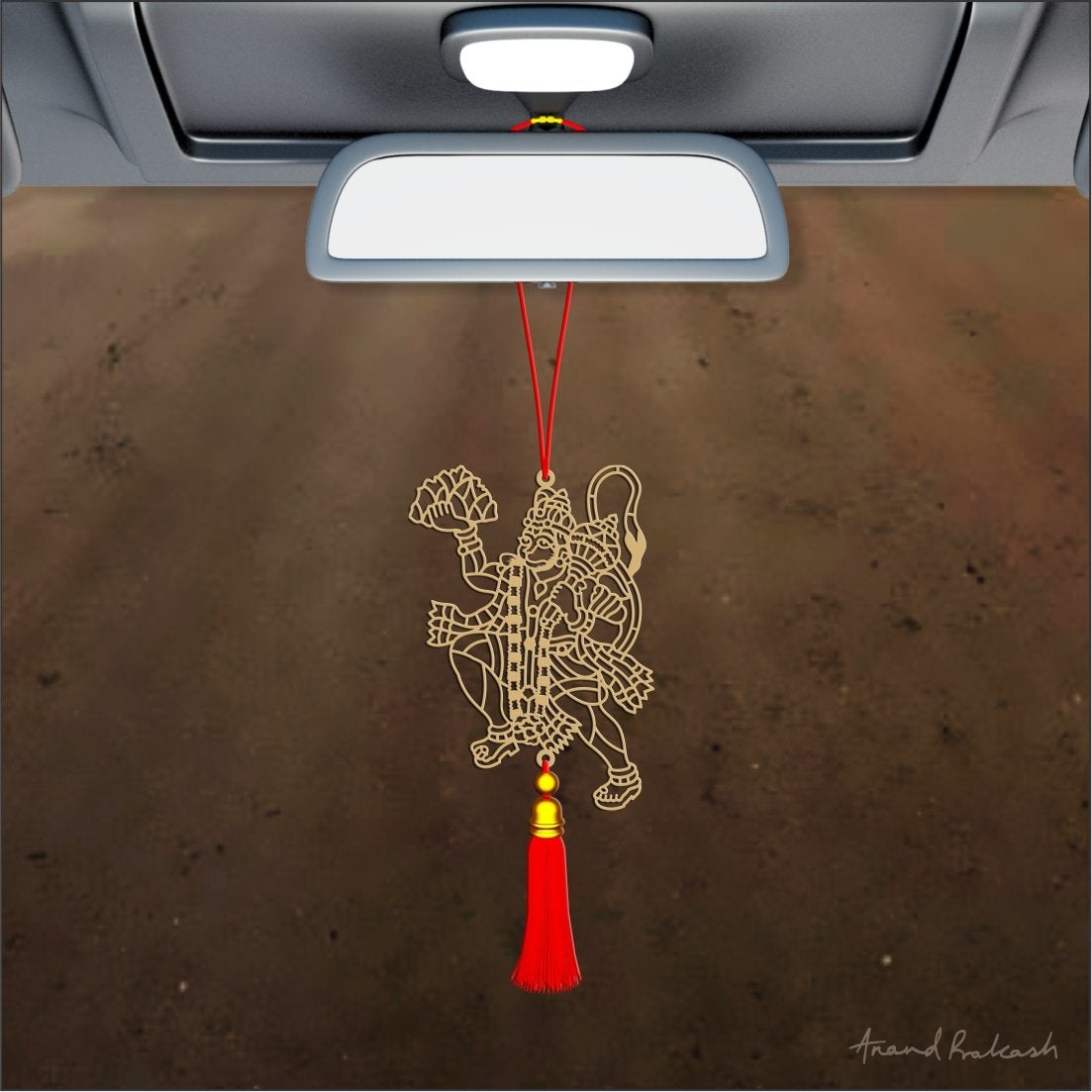 Car Hanging - Sri Hanuman Goldplated