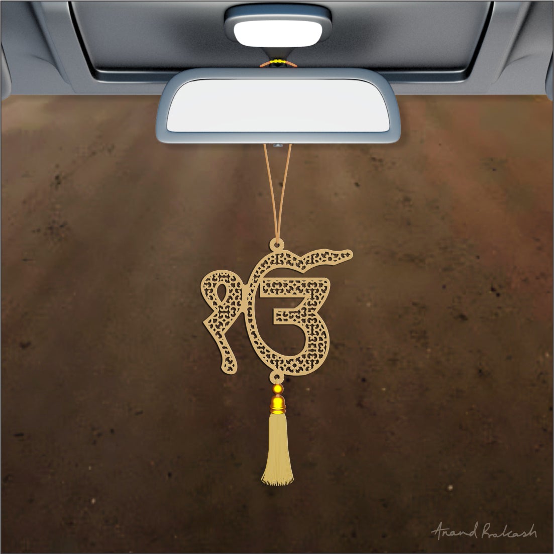 Car Hanging - Ek Onkar Goldplated