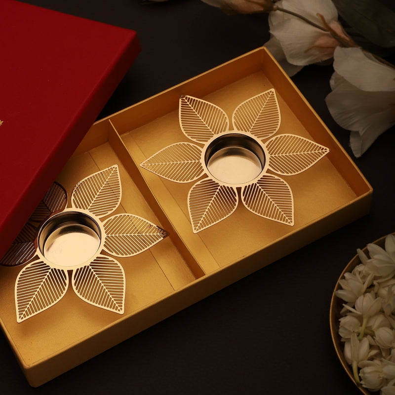 Lotus Tea Light Holder - Single Layer Set of 2