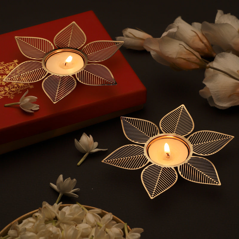 Lotus Tea Light Holder - Single Layer Set of 2