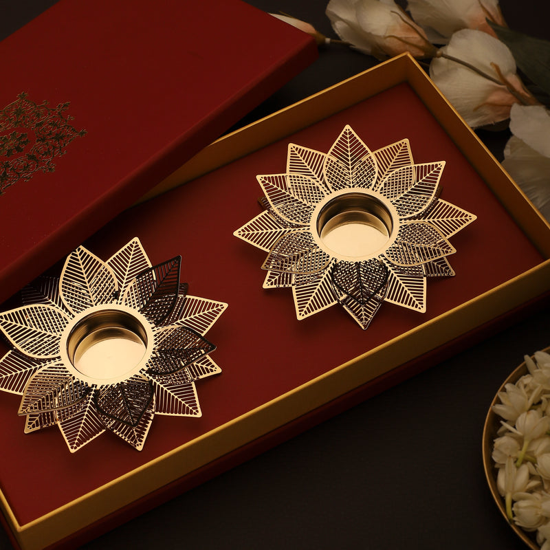 Lotus Tea Light Holder - Layered Set of Two