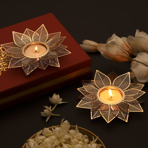 Lotus Tea Light Holder - Layered Set of Two