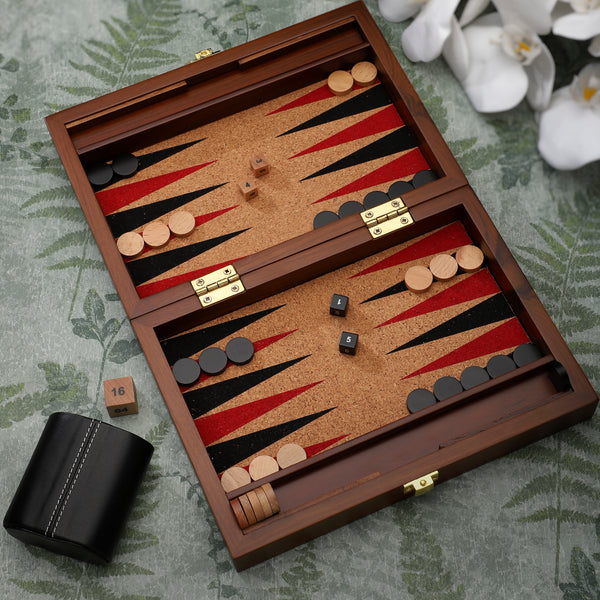 Backgammon Board Game - Teak Wood