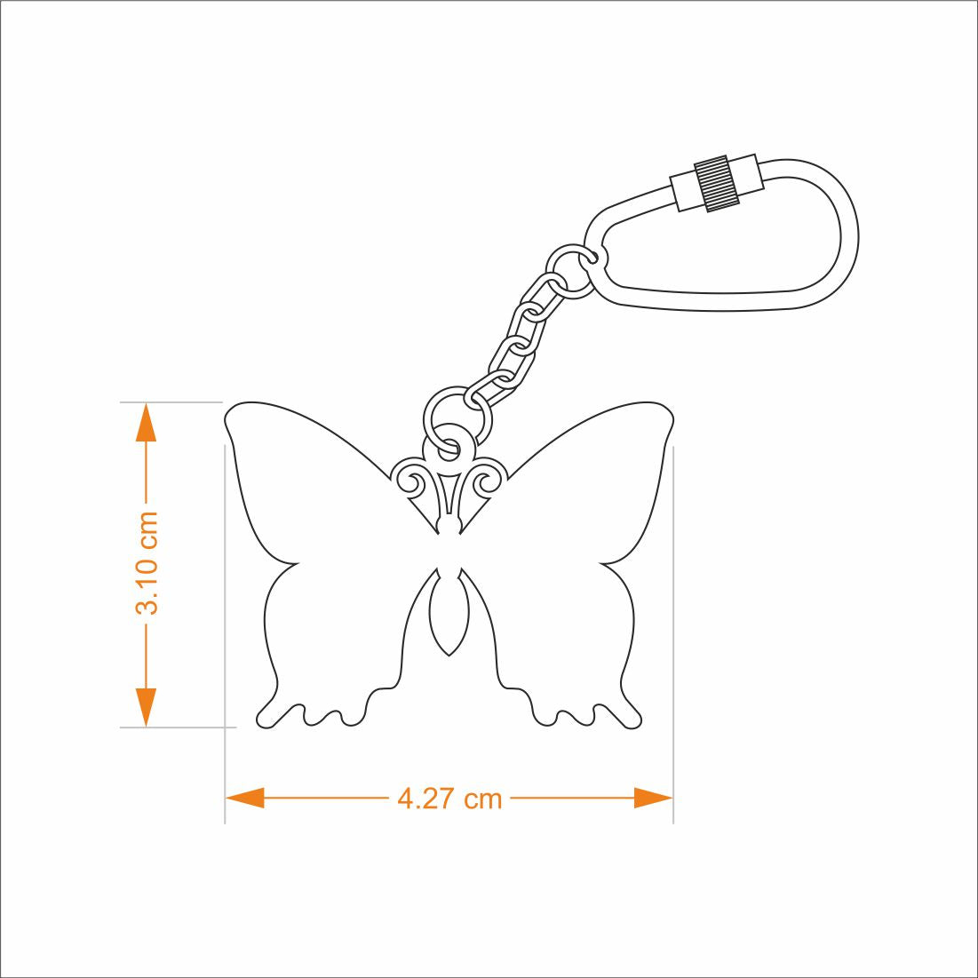 Keychain Butterfly - Goldplated