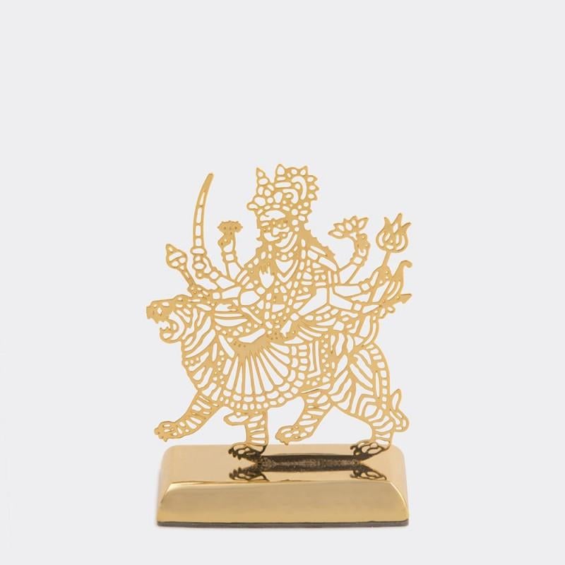 Car Dashboard Stand Goldplated - Goddess Durga