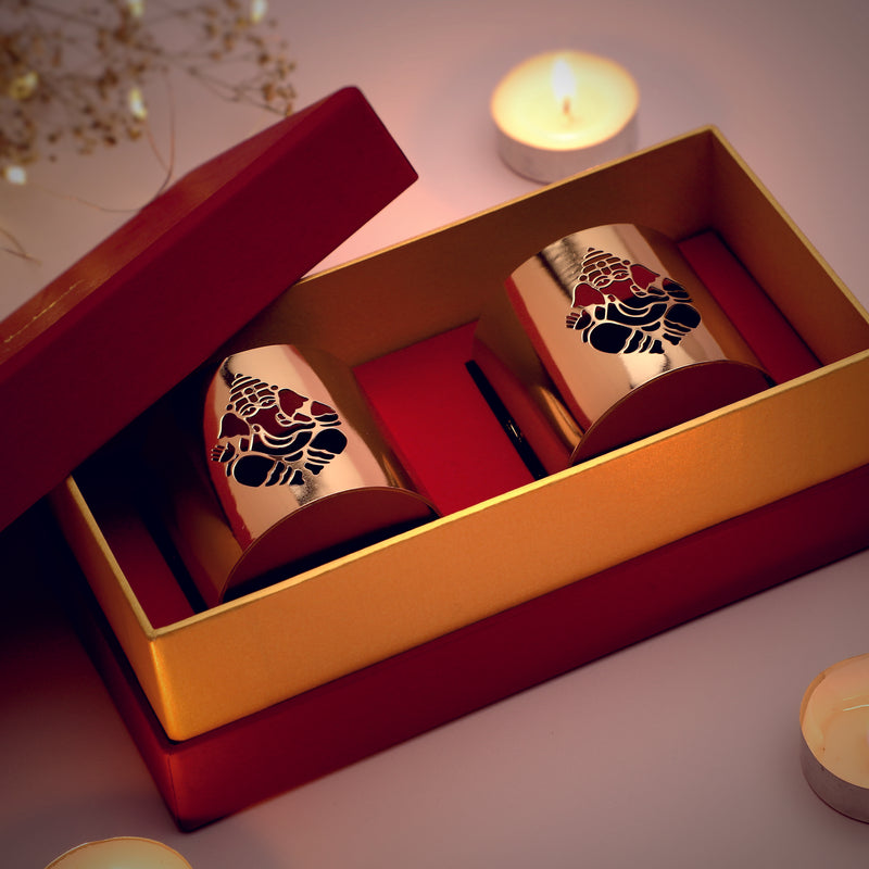 Tea Light Holder Sri Ganesha Set of 2