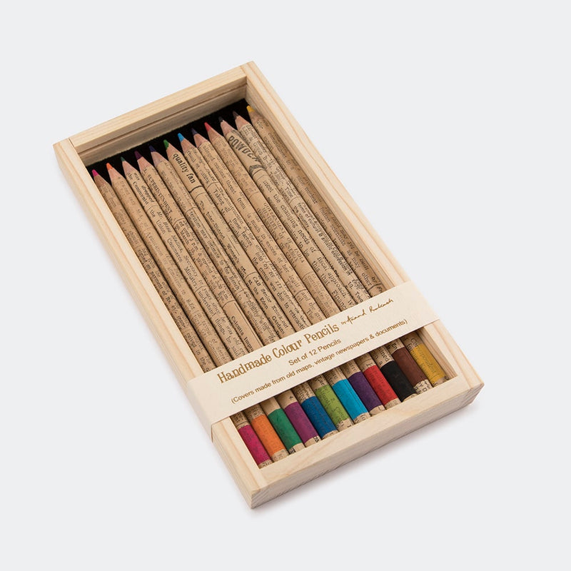 Colour Pencils - Vintage Newspaper Box of 12