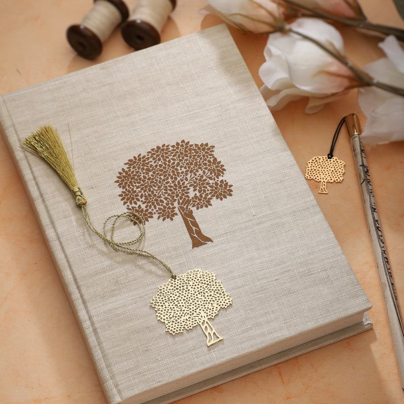 Linen Journal Gift Set - Tree Design
