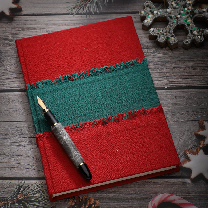 Journal Tri Fabric - Red & Green