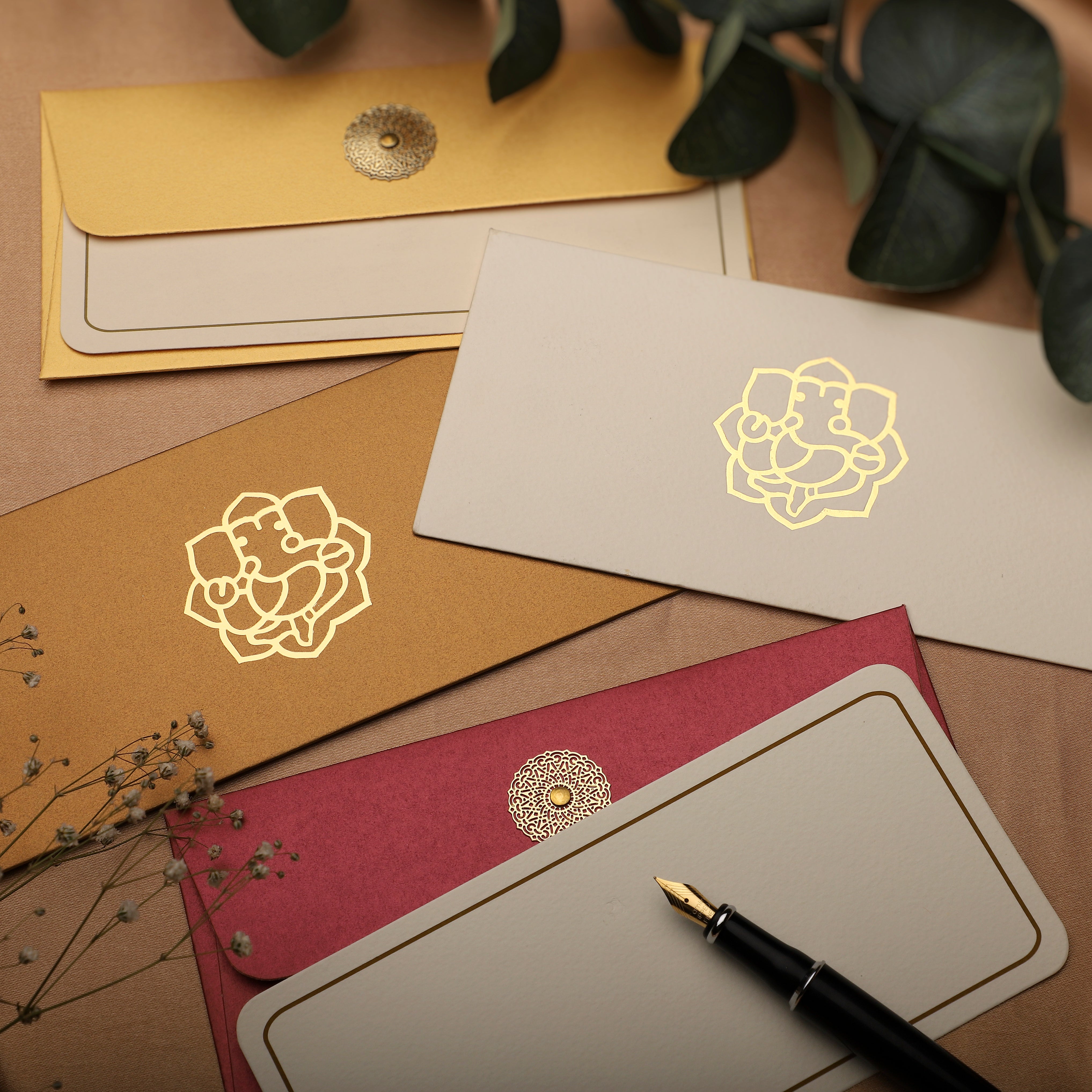 Envelope Goldfoil Set of Four - Sri Ganesha | Anand Prakash