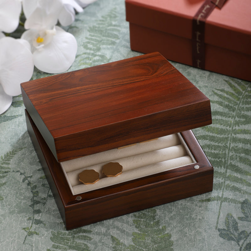 Rakhi Gift Box - Teak Wood Cufflink Storage Box