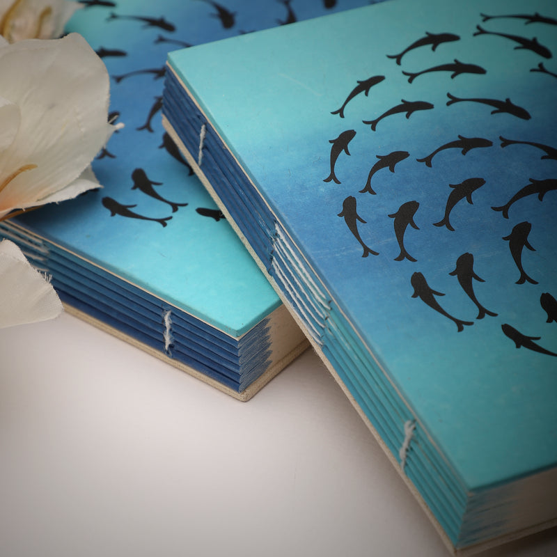 Notebook CPT Binding - Blue With Fish