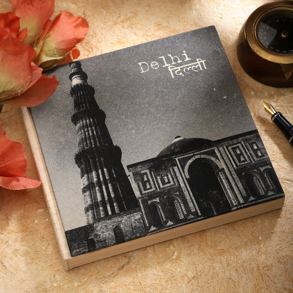 Journal Qutub Minar - Handprinted by Silkscreen