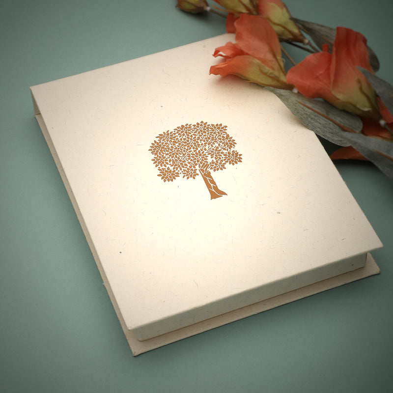 Notepad Gift Set With Recycled Silk Paper Cover - Tree of Life