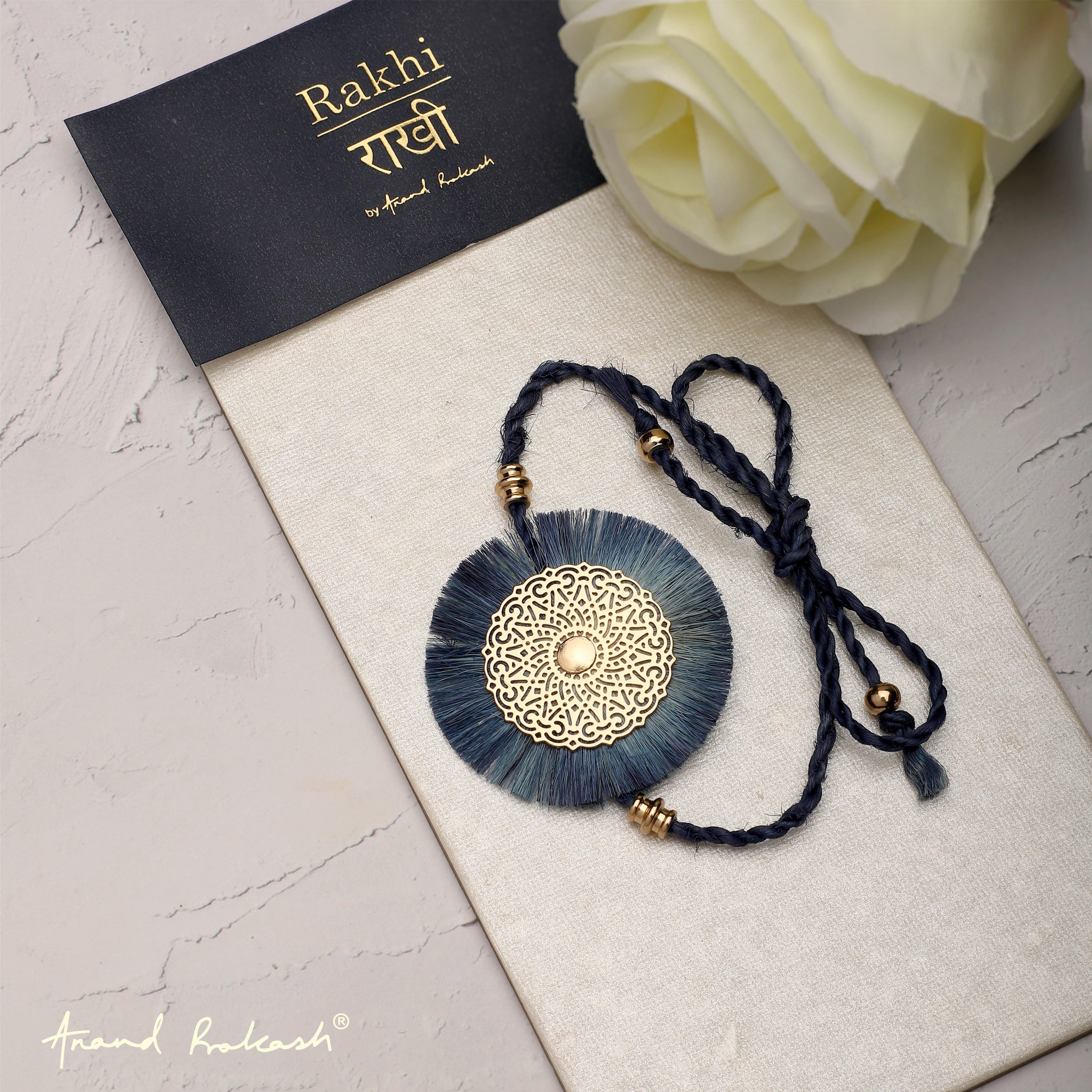 Rakhi Jute - Indigo Shibori
