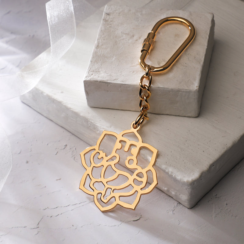 Keychain Ganesha - Goldplated