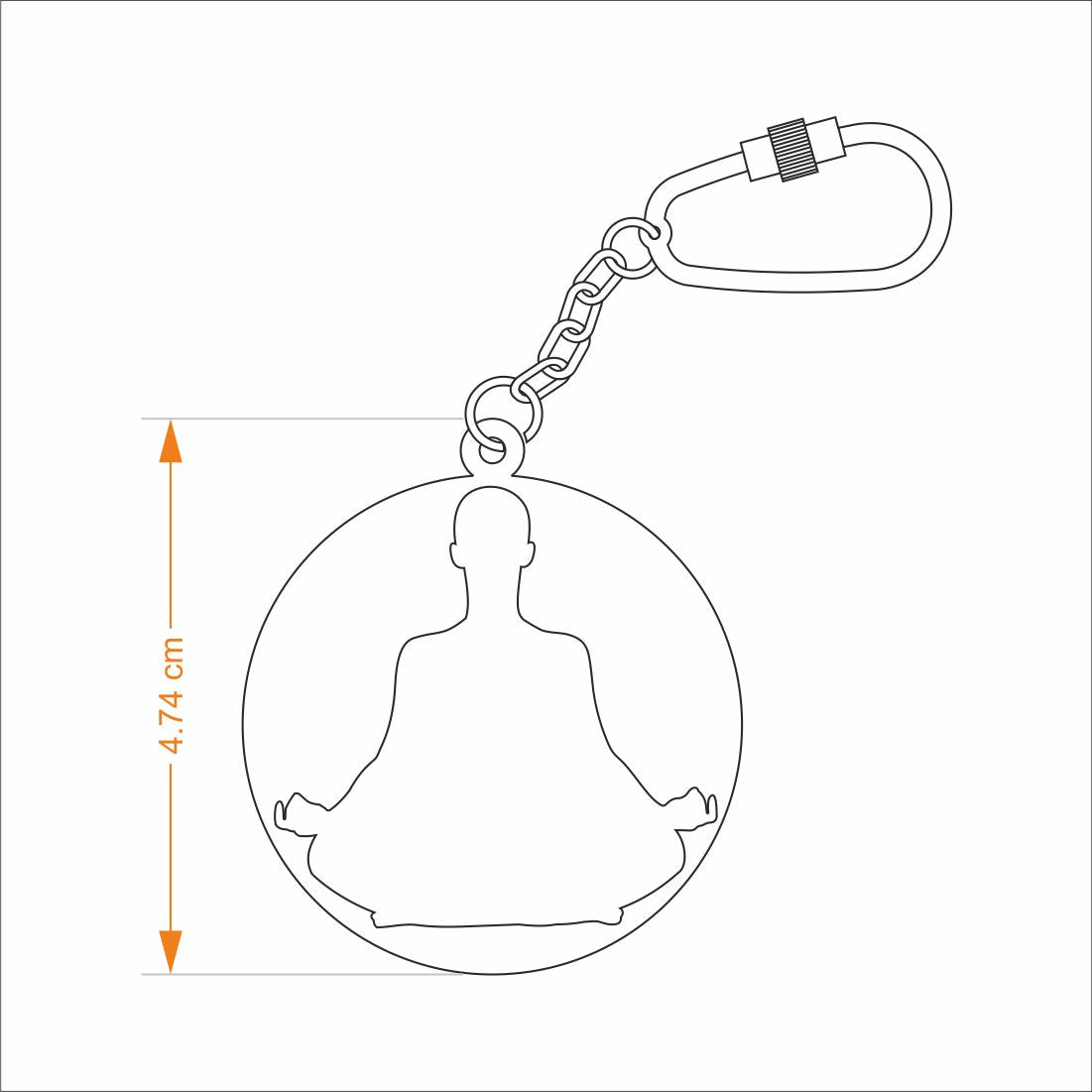 Keychain Yoga Padmasana - Goldplated
