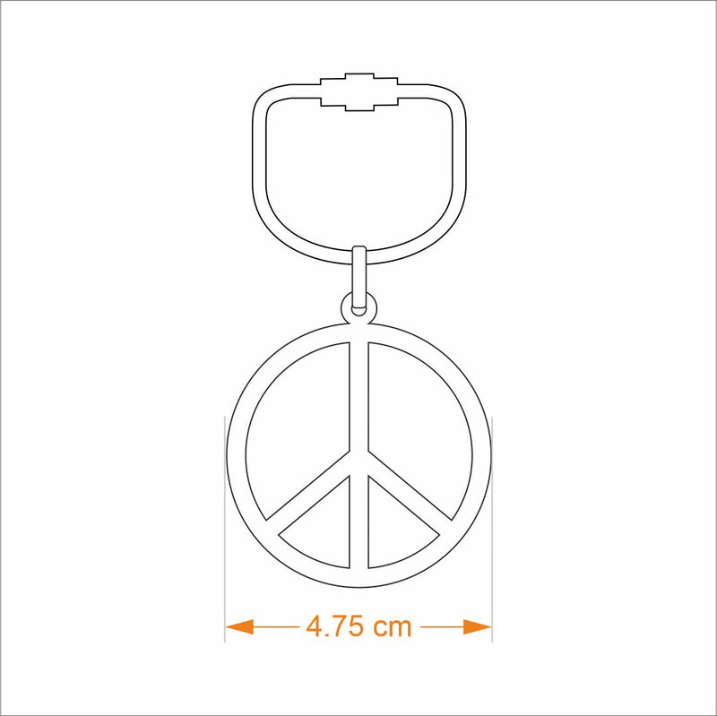 Keychain Ornate Peace Sign - Goldplated