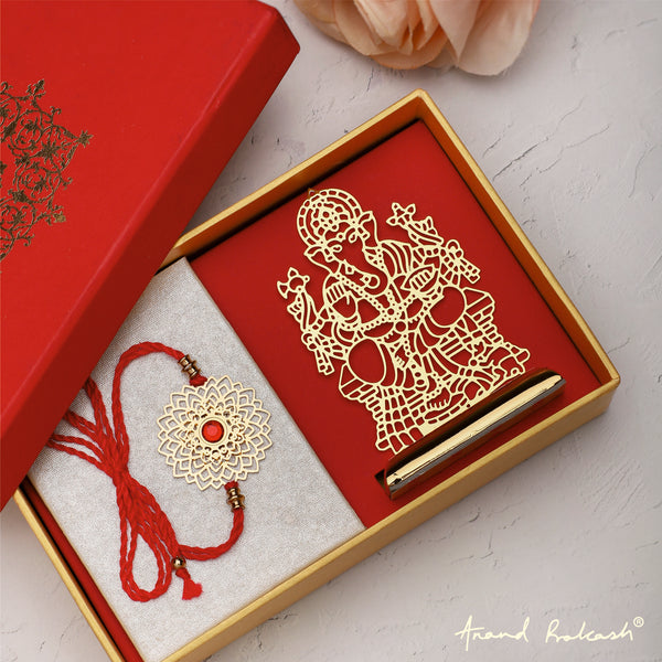 Rakhi Gift Box - Goldplated Sri Ganesha