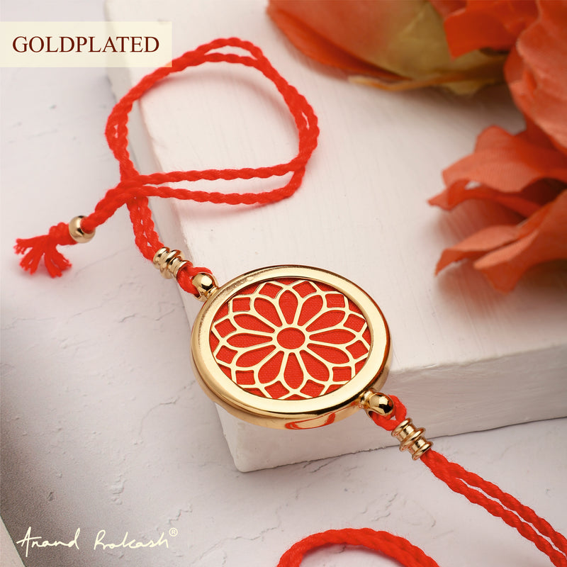 Goldplated Rakhi Yamini - Flower - Assorted Colours