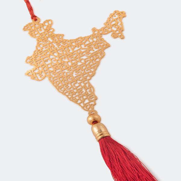Car Hanging Goldplated - India Map