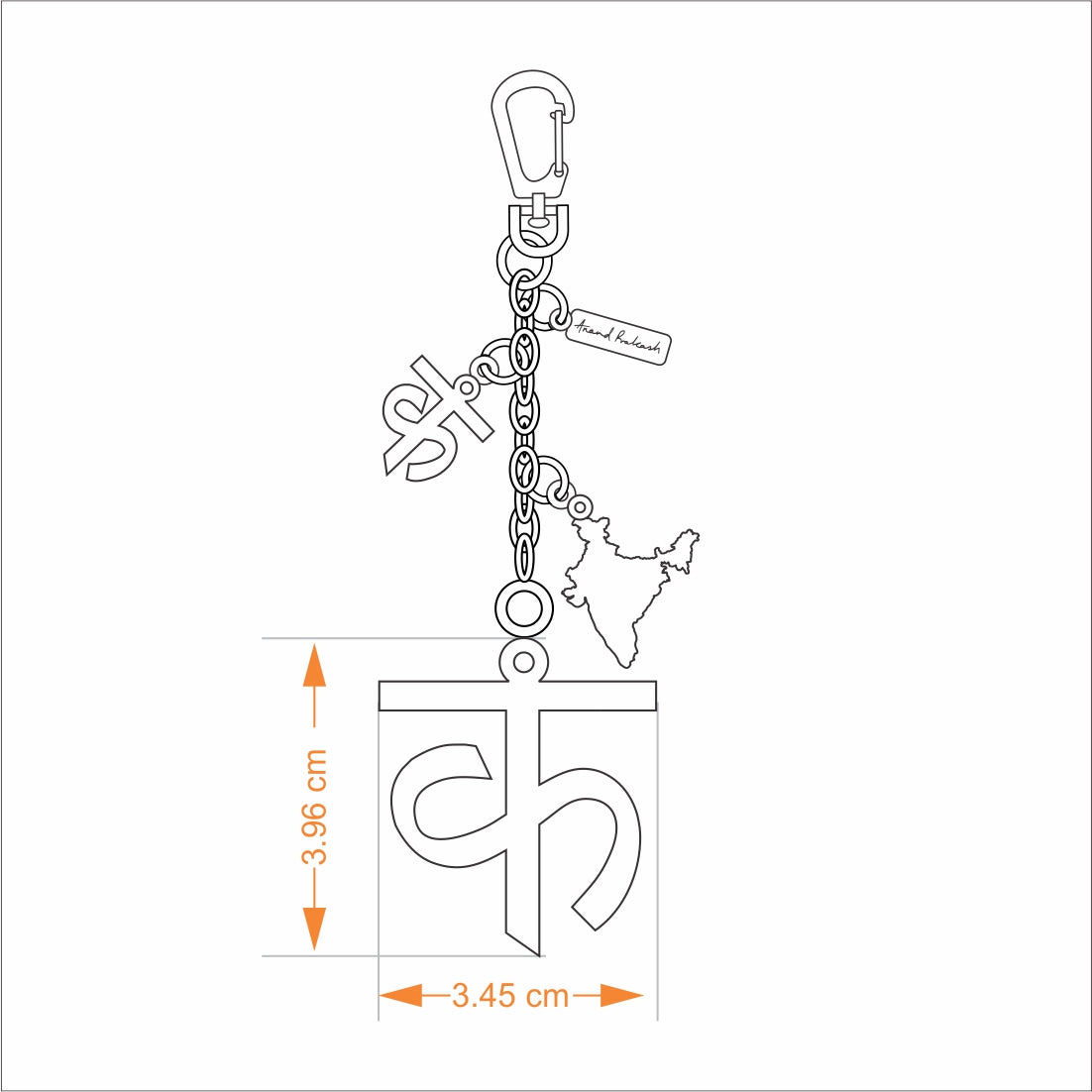 Bag Charm Hindi Letter